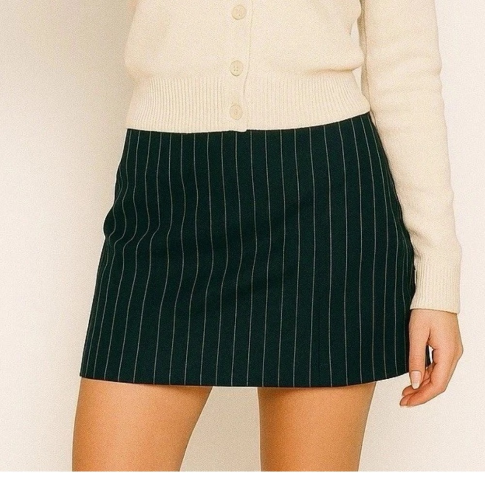 No Boundaries Y2K Black White Pinstripe Mini Skirt Womens M (8-10) Clueless